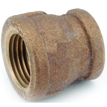 Anderson Metals 738119-0604 Reducing Pipe Coupling, 3/8 x 1/4 in, FIPT, Brass, 200 psi Pressure