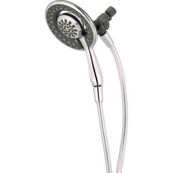 Delta In2ition Series 75488C 2-in-1 Shower, Round, 1/2 in Connection, IPS, 1.75 gpm, 4-Spray Function, Plastic, Chrome