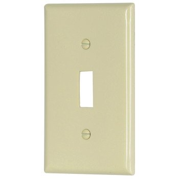 Eaton Wiring Devices 5134LA Wallplate, 4-1/2 in L, 2-3/4 in W, 1 -Gang, Nylon, Light Almond, High-Gloss