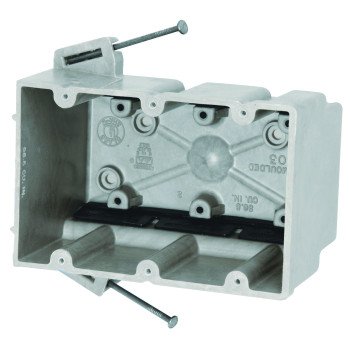 fiberglassBOX 3300-NK Electrical Box, 3 -Gang, 6 -Outlet, 12 -Knockout, Fiberglass Reinforced Polyester BMC