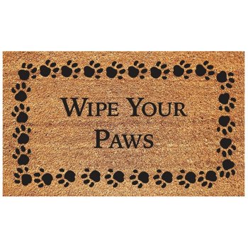 DeCoir 77FLWYP830 Non-Slip Door Mat, 18 in L, 30 in W, Black/Tan