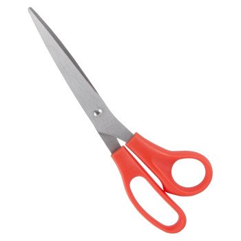 Vulcan 54107D Scissor, 8-3/8 in OAL, 5 in L Cut, Stainless Steel Blade, Comfort-Grip Handle, Red Handle