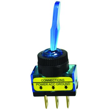 Calterm 40240 Toggle Switch, 20 A, 12 VDC, Screw Terminal, Blue