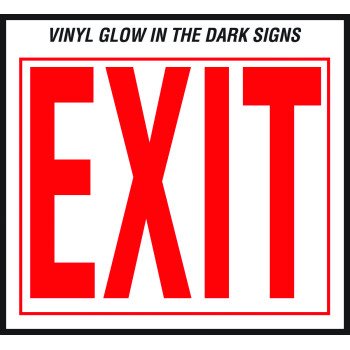 Hy-Ko EE-3 Safety Sign, Exit, Red Legend, Vinyl, 10 in W x 12 in H Dimensions