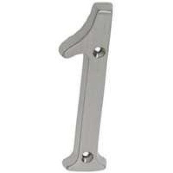 Schlage SC2-3016-619 House Number, Character: 1, 4 in H Character, Nickel Character, Solid Brass