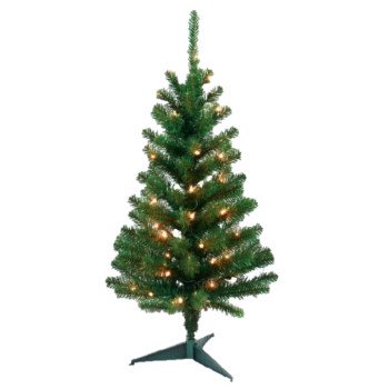 Hometown Holidays 07724 Pre-Lit Tree, 24 in H, Tillamook Fir Family, 110 V, Mini Bulb, Clear Light