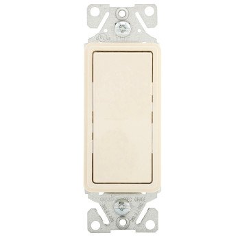 Eaton Wiring Devices 7500 7501LA-BOX Rocker Switch, 15 A, 120/277 V, SPST, Lead Wire Terminal, Light Almond