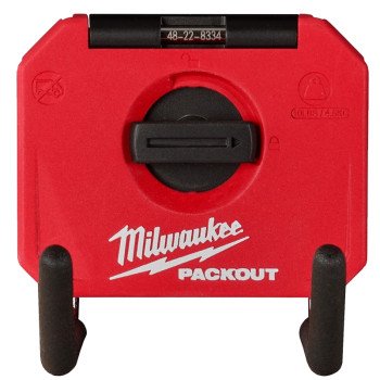 Milwaukee PACKOUT 48-22-8334 Straight Hook, 15 lb Load, 4 in L, 3-1/2 in W, 4 in H, Metal/Polymer, Black/Red