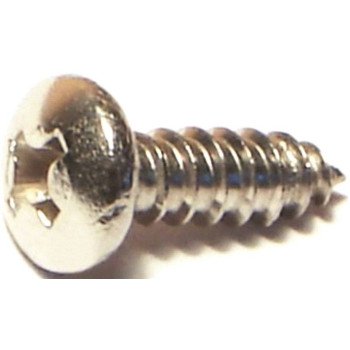 Midwest Fastener 05107 Screw, #8 Thread, Coarse Thread, Pan Head, Phillips Drive, Self-Tapping, Sharp Point, 100/PK