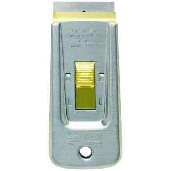 STANLEY 28-500 Scraper, 1-1/2 in W Blade, 1-Edge, Razor Blade, HCS Blade, Steel Handle, Ergonomic Handle, 8 in OAL