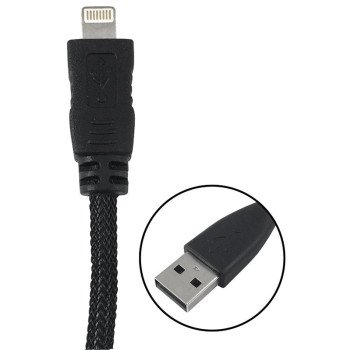 Zenith PM1006U8BB Lightning Cable, USB, Black, 6 ft L