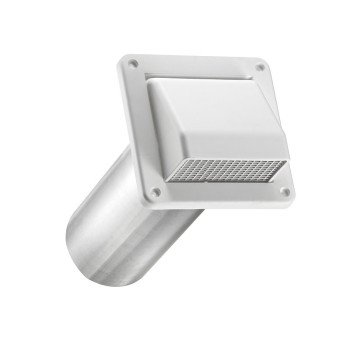 Lambro 604WTP Fresh Air Intake Vent, 4 in Dia, Plastic, White