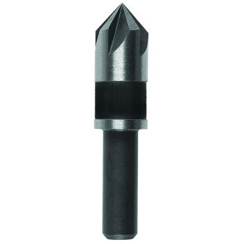 Irwin 1877715 Drill Bit, 3/8 in Dia, 1-5/8 in OAL, Countersink, 5-Flute, 1/4 in Dia Shank, Round Shank