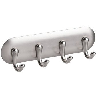 iDESIGN 54470 Key Rack, 4-Key Hook, Stainless Steel, Silver, Brushed, 7 in L