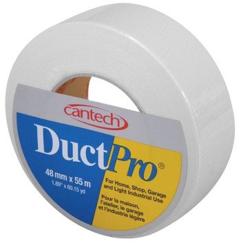 Cantech DUCTPRO 39710 Duct Tape, 55 m L, 48 mm W, Polyethylene Backing, White