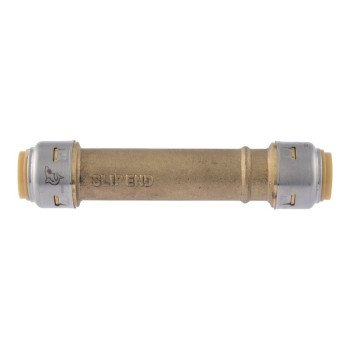 SharkBite Max UR3008A Pipe Coupling, 1/2 in PTC, Brass, 250 psi Pressure