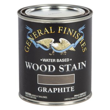 GENERAL FINISHES WJQT Wood Stain, Tint Base, Graphite, Liquid, 1 qt, Can