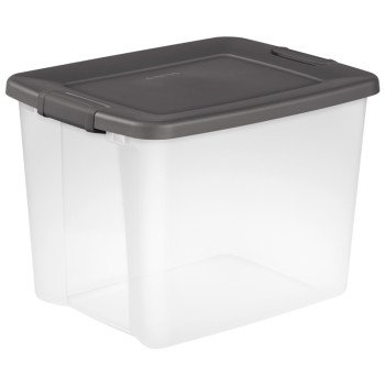 Sterilite 19373V06 Shelf Tote, Plastic, Clear, 19-7/8 in L, 15-1/2 in W, 14-3/4 in H