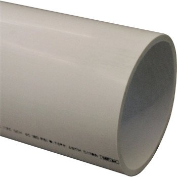 Charlotte Pipe PVC 07600 0600 Pipe, 6 in, 10 ft L, SCH 40 Schedule, PVC, White