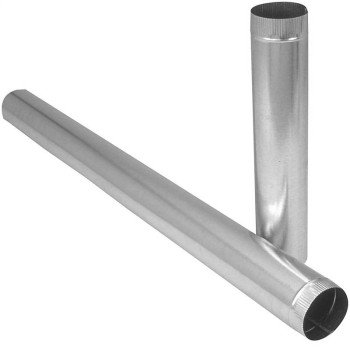 Imperial GV0395 Duct Pipe, 7 in Dia, 24 in L, 28 Gauge, Galvanized Steel, Galvanized