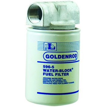 DL Goldenrod Water Block 596 Fuel Filter, 1 in Connection, NPT, 25 gpm