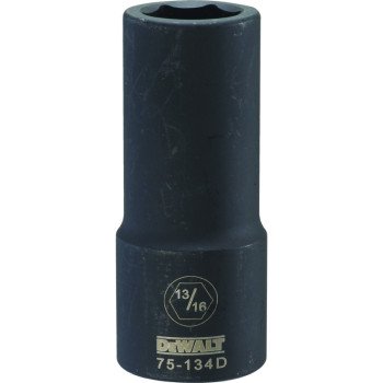 DEWALT DWMT75134OSP Impact Socket, 13/16 in Socket, 3/4 in Drive, 6-Point, CR-440 Steel, Black Oxide