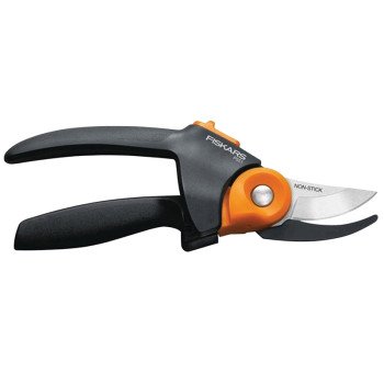 Fiskars 391041-1001 Pruner, 3/4 in Cutting Capacity, Steel Blade, Bypass Blade, Rolling Handle