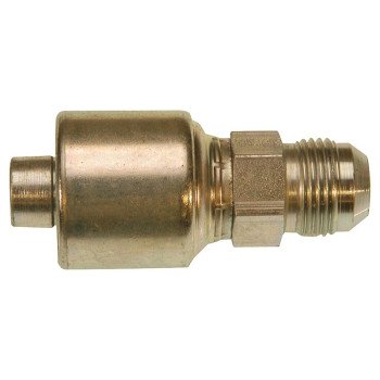 Gates MegaCrimp G25165-0406 Hose Coupling, 9/16-18, Crimp x JIC, Straight Angle, Steel, Zinc