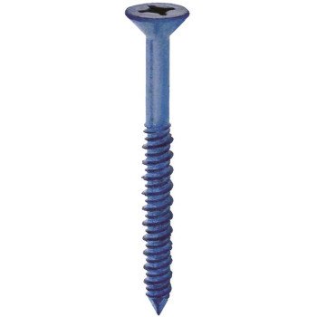 COBRA ANCHORS 626W Screw, 3/16 in Thread, 4 in L, Flat Head, Phillips, Robertson Drive, Steel, Fluorocarbon-Coated