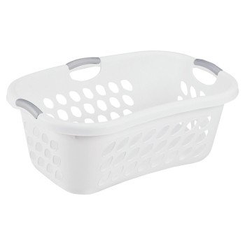 Sterilite Ultra 12108006 Laundry Basket, 1.25 bu Capacity, Plastic, White, 1-Compartment