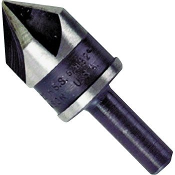 Irwin 12411 Drill Bit, 1/2 in Dia, 1-21/32 in OAL, Countersink, 5-Flute, 1/4 in Dia Shank, Round Shank