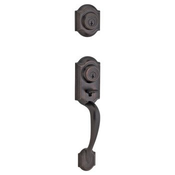 Kwikset 95530-019 Handleset, 2 Grade, Venetian Bronze, 2-3/8 x 2-3/4 in Backset, KW1 Keyway, 1-3/4 in Thick Door