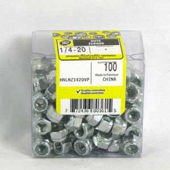 Reliable HNLNZ1420VP Lock Nut, UNC-UNF Thread, 1/4-20 Thread, Steel, Zinc, NE2 Grade, 100/BX