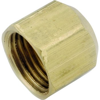 Anderson Metals 754040-10 Tube Cap, 5/8 in, Flare, Brass