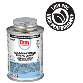 Oatey Rain-R-Shine 30890V Medium-Bodied Fast Set Cement, 4 oz Can, Liquid, Blue