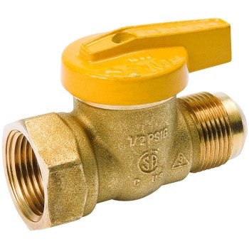 B & K 7701G Series 114-524 Gas Ball Valve, 15/16 x 3/4 in Connection, Flare x FPT, 200 psi Pressure, Manual Actuator