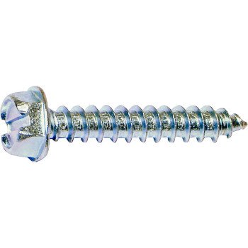 Midwest Fastener 02936 Screw, #10 Thread, 3/4 in L, Coarse Thread, Hex, Slotted Drive, Self-Tapping, Sharp Point, Steel