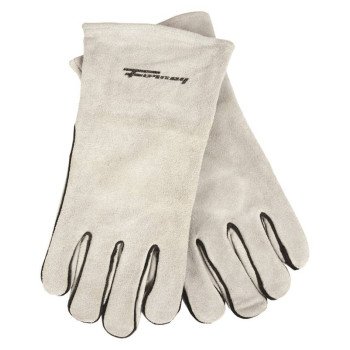 ForneyHide 53429 Welding Gloves, Men's, XL, Gauntlet Cuff, Leather Palm, Gray, Wing Thumb, Leather Back