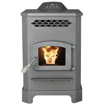 US Stove 5501S King Mini Pellet Stove, 19 in W, 23-3/4 in D, 30-1/4 in H, 2200 sq-ft Heating, Steel, Black