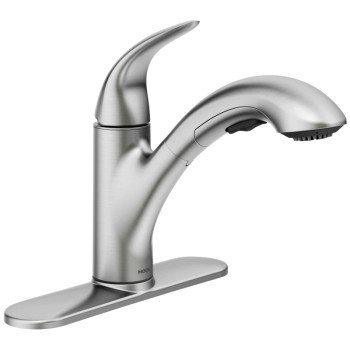 Moen Medina 87039 Kitchen Faucet, 1.5 gpm, 1-Faucet Handle, Stainless Steel, Chrome Plated, Deck Mounting, Lever Handle