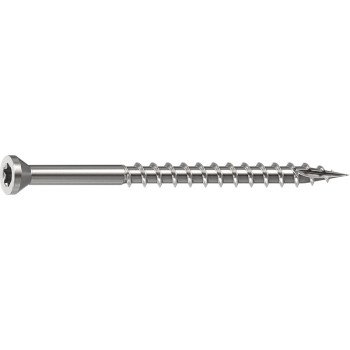 Camo 0350150 Deck Screw, 0.163 in Thread, 2-1/2 in L, Trim Head, Star Drive, Sharp, Type-17 Point, 305 Stainless Steel