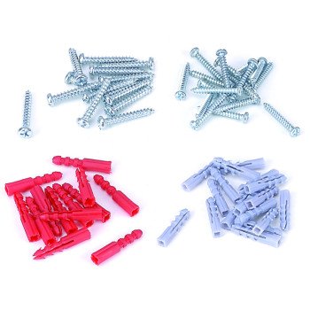 ProSource JL821083L Screw and Anchor Set, Screws: Zinc Plated, 60-Piece