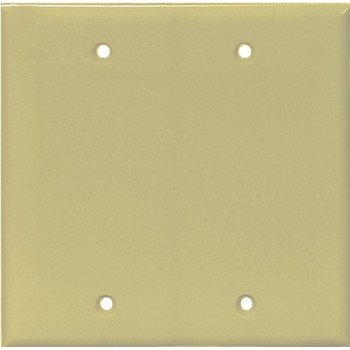 Eaton Cooper Wiring PJ23V Wallplate, 4.95 in L, 4.88 in W, 2 -Gang, Polycarbonate, Ivory, High-Gloss