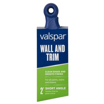 Valspar Wall and Trim 880289200 Sash Brush, 2 in W, Angle Brush, Polyester Bristle, Ergonomic, Short Handle