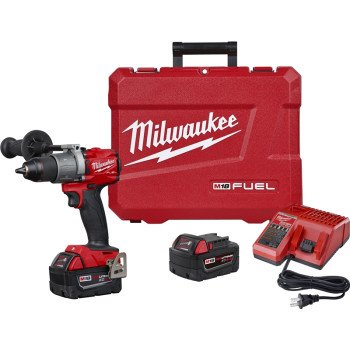 Milwaukee M18 FUEL 2804-22 Hammer Drill Kit, Battery Included, 18 V, 5 Ah, 1/2 in Chuck, Ratcheting Chuck