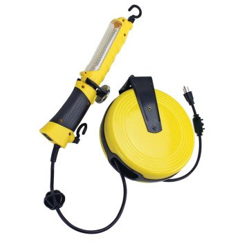 PowerZone ORCRTLLED526 Work Light, LED Lamp, 120 Lumens, 30 ft L Cord, Yellow