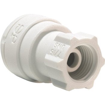 John Guest PP3208U7WP Tube Adapter, 1/4 in x 7/16-24 in, UNS Thread, Polypropylene, 150 psi Pressure