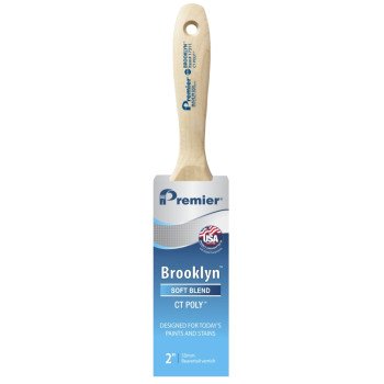 Premier Brooklyn 17311 Paint Brush, 2 in W, Beavertail Varnish Brush, 2-3/4 in L Bristle, Polyester Bristle