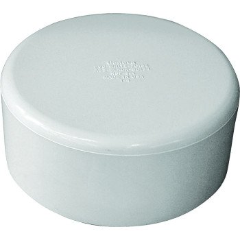 Canplas 193086 Pipe Cap, 6 in, Hub, PVC, White