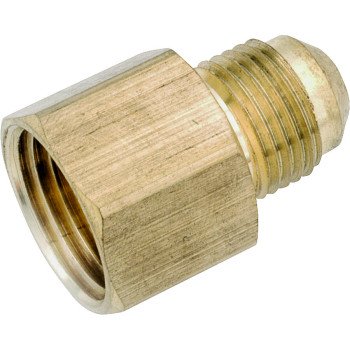 Anderson Metals 754046-0612 Tube Coupling, 3/8 x 3/4 in, Flare x FNPT, Brass